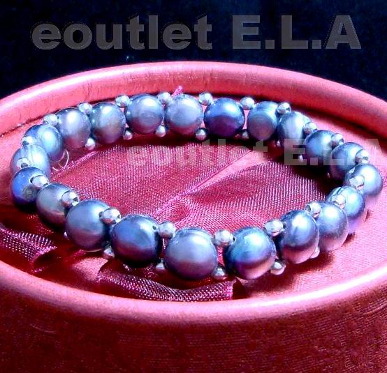 GENUINE 7-8mm BLACK PEARL BRACELET